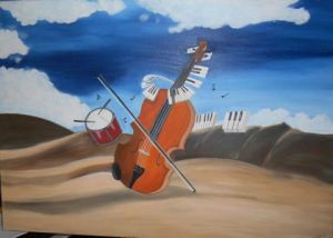 Voir le détail de cette oeuvre: le violon dan s le désert